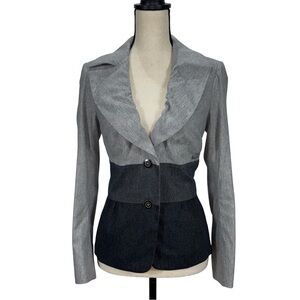 Escada Sport Blazer Women’s Size 36 (US 6) Gray Colorblock Virgin Wool